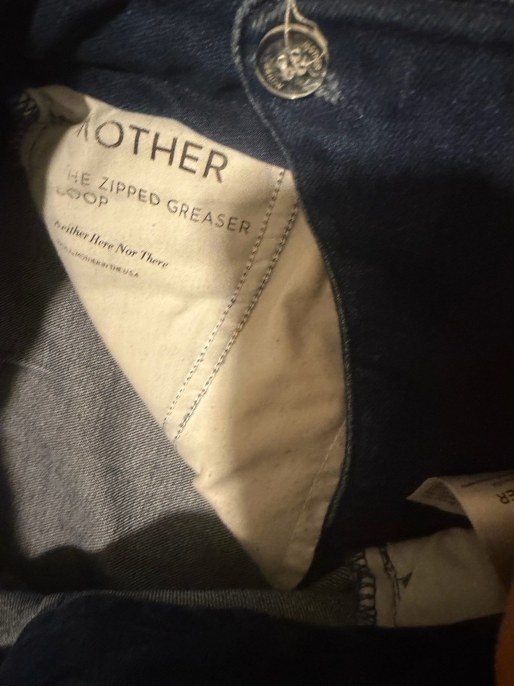 MOTHER Navy High-Rise Wide-Leg Jeans - Picture 7 of 11